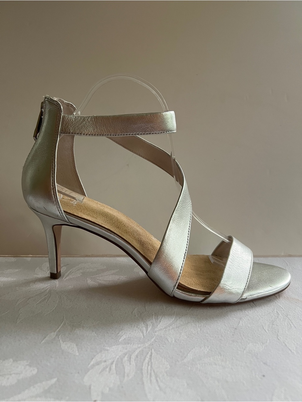 Louise et Cie Strappy Silver Stiletto Sandal Size 9.5